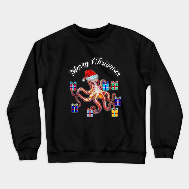 Merry Chrismas Octopus Crewneck Sweatshirt by UMF - Fwo Faces Frog